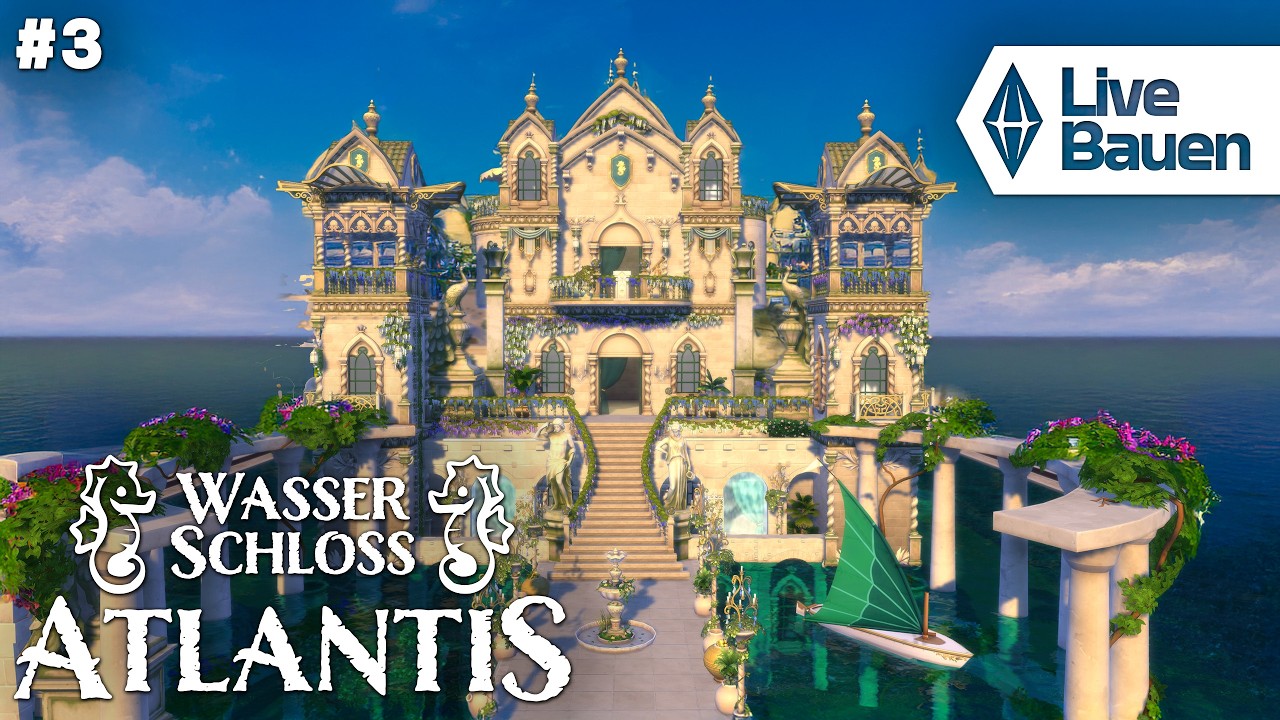 Live Bauen MIT Die Sims 4 Krone & Vermächtnis-Pack! 👑🏝️🏰 Wasserschloss Atlantis #3