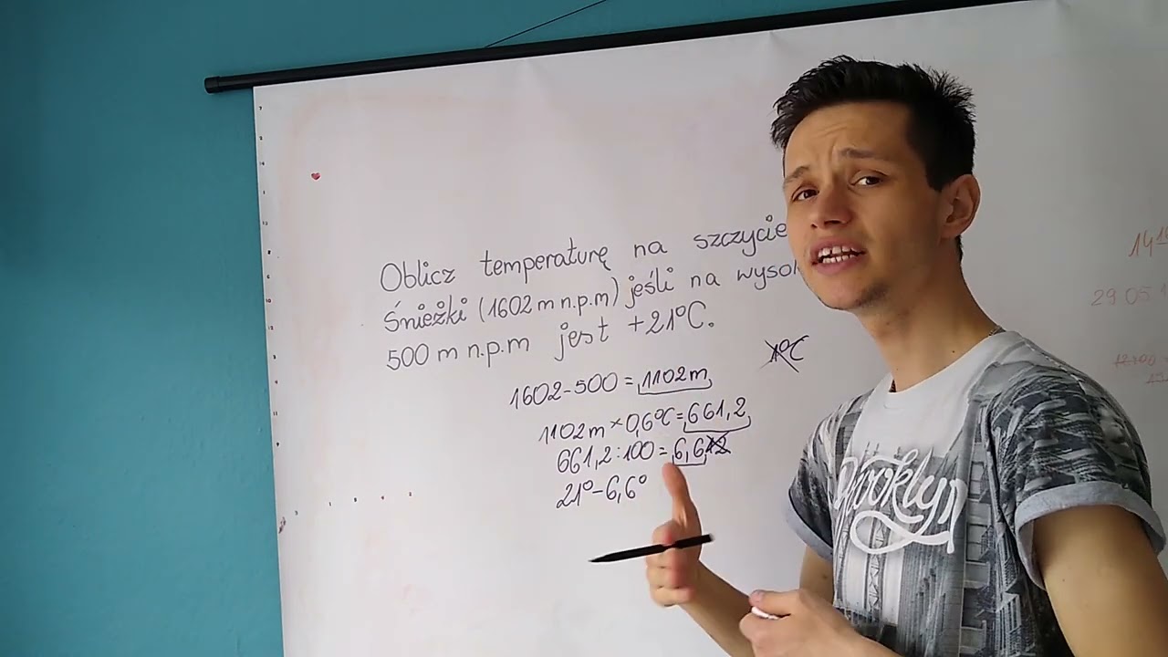 Obliczanie temperatury na szczycie g&oacute;ry.