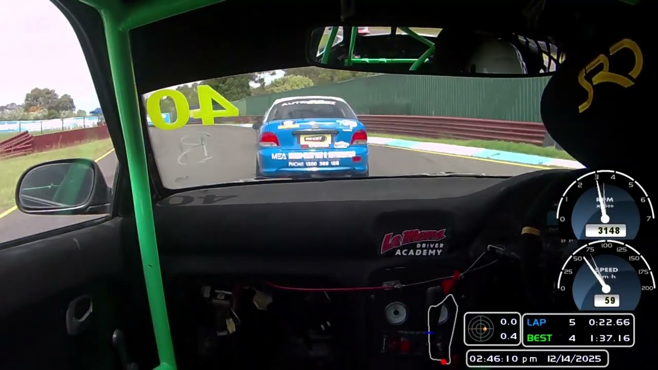 Hyundai Excel Sandown Tampered motorsport track day fastest session