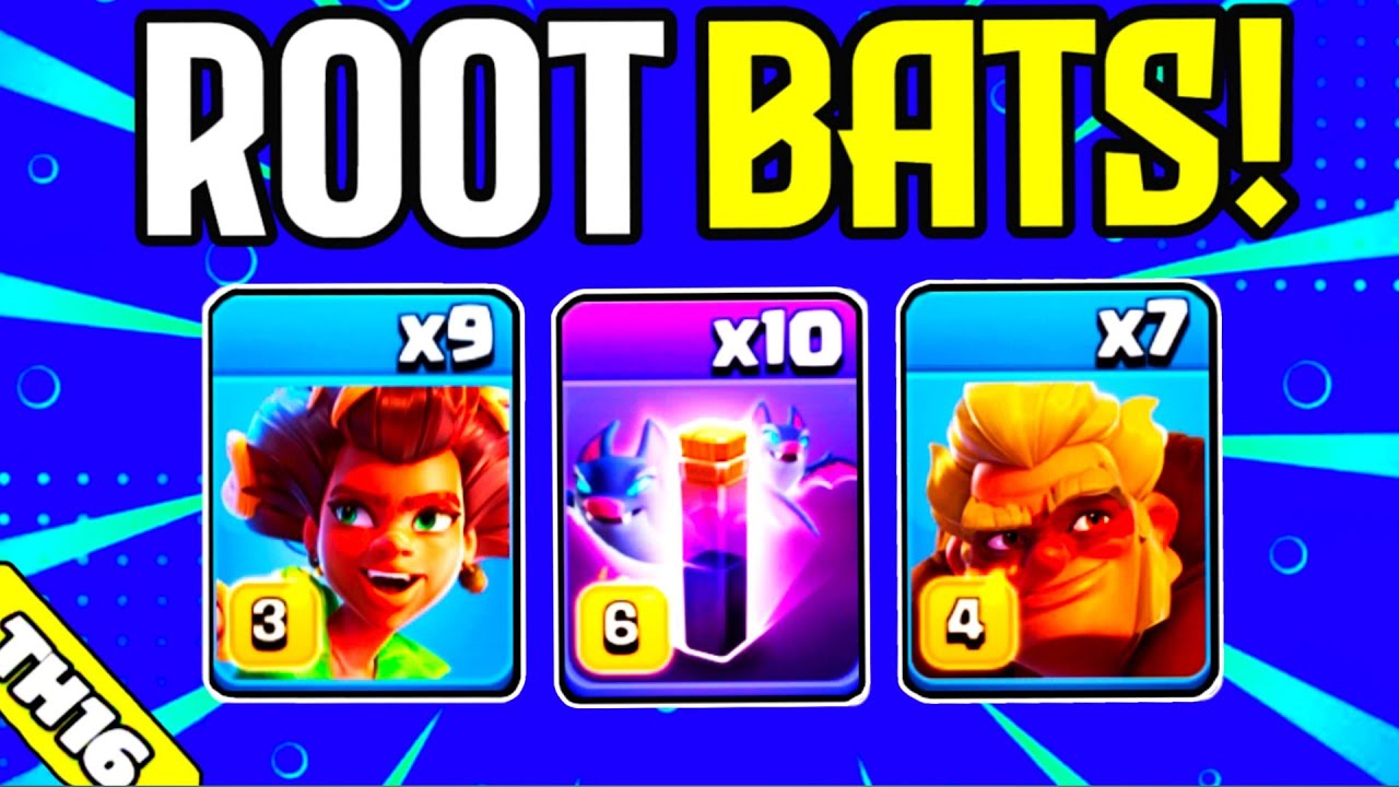 Root Rider + Bats Spell = UNSTOPPABLE! TH16 Attack Strategy (Clash of clans)