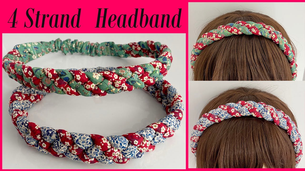 How to Make 4 Strand Plait Liberty Fabric Hairband | DIY Lovely Wide Elastic Chunky Braided Headband