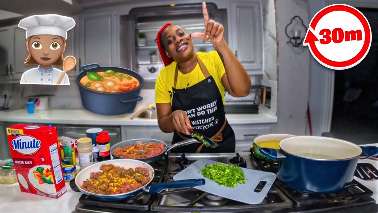 COOKING EGGROLLS AND DIRTY RICE FOR MY SISTERS IN 30 MINUTES (EXTREMELY HILARIOUS)