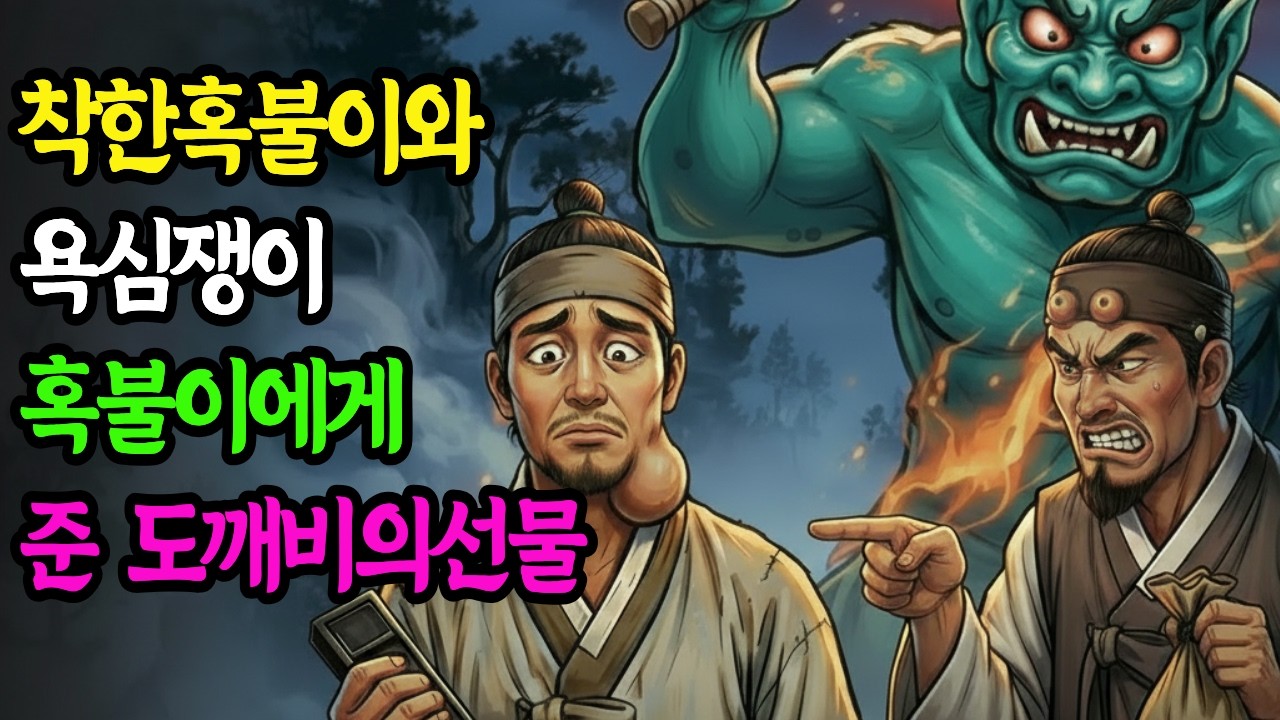 착한 혹불이와 욕심쟁이 혹불이에게 준 도깨비의 선물 | 전래야담 | 전래동화| 옛날이야기 | 오디오북| 도깨비| 혹불이|
