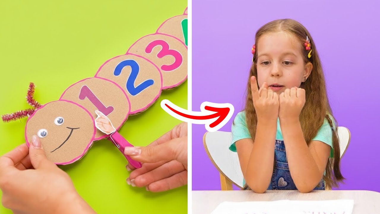 🐛 Let’s Learn Numbers With a Cute Caterpillar + More Fun Crafts ✨ #Kids #Shorts