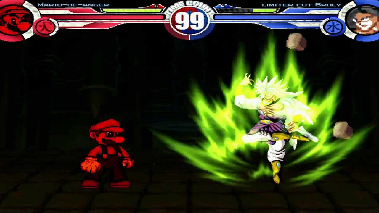 Mario-Of-Anger (12P) vs Limiter Cut Broly (12P) + Extra MUGEN Battle!!!
