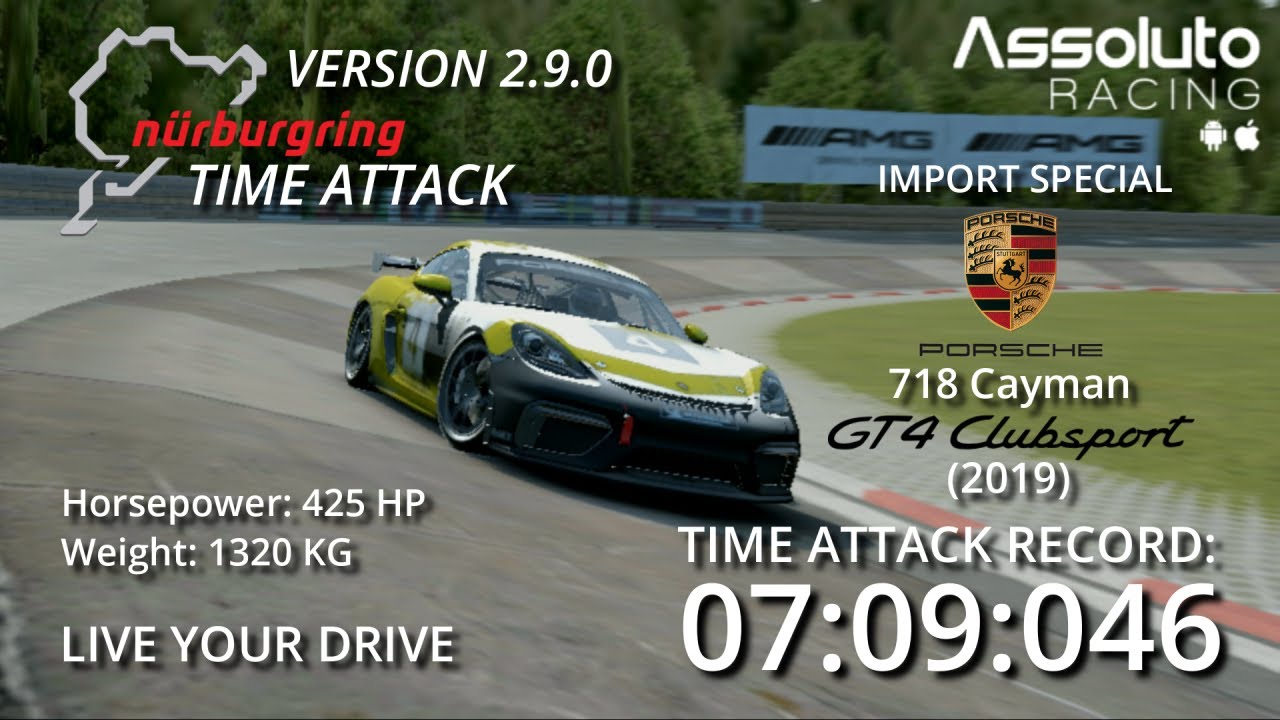 Assoluto Racing 2.9.0 | Nürburgring Time Attack [7:09:046] Porsche Cayman GT4 Clubsport (Gameplay)