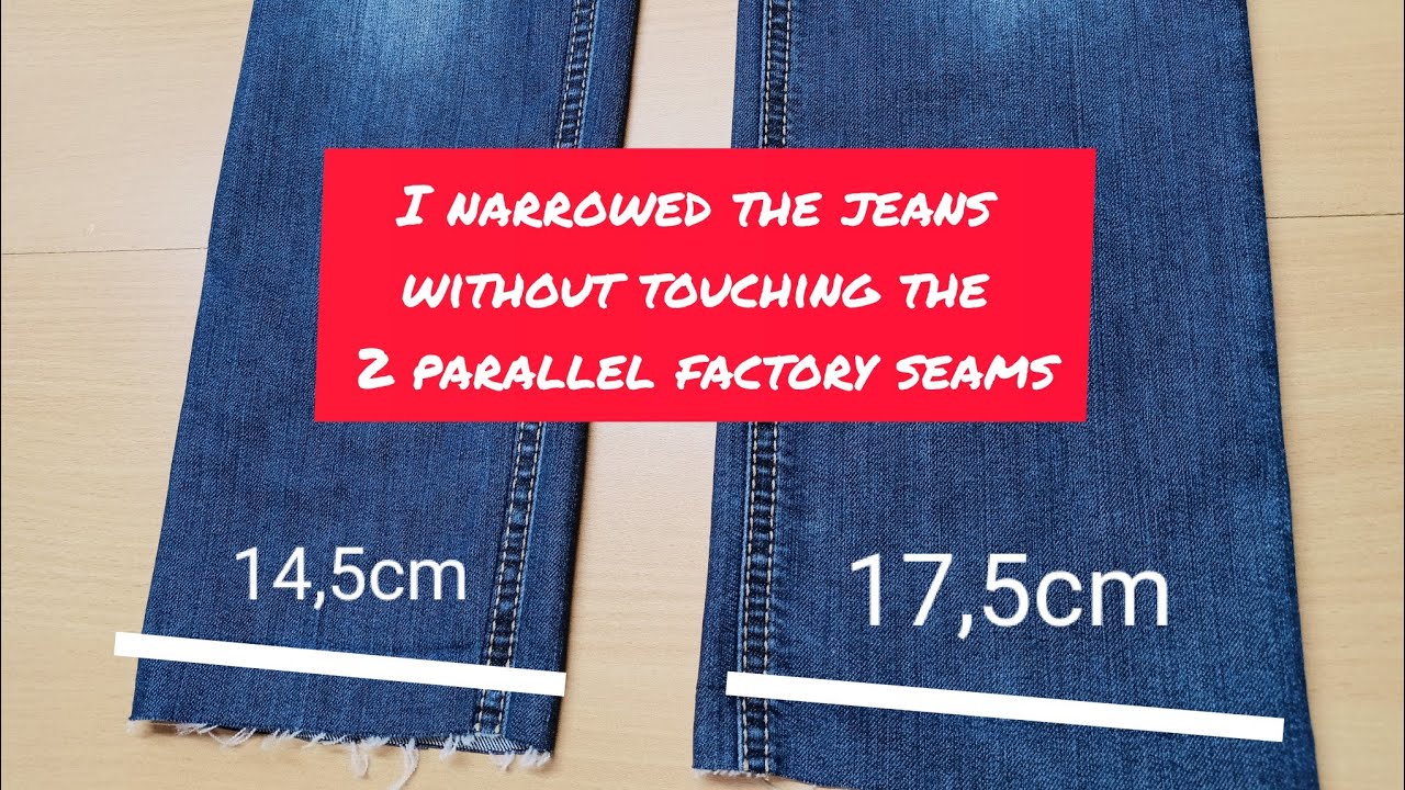 🌺🔥DIY Jeans Tapering -Keep Both Factory Seams!!!!No Tailor Needed!