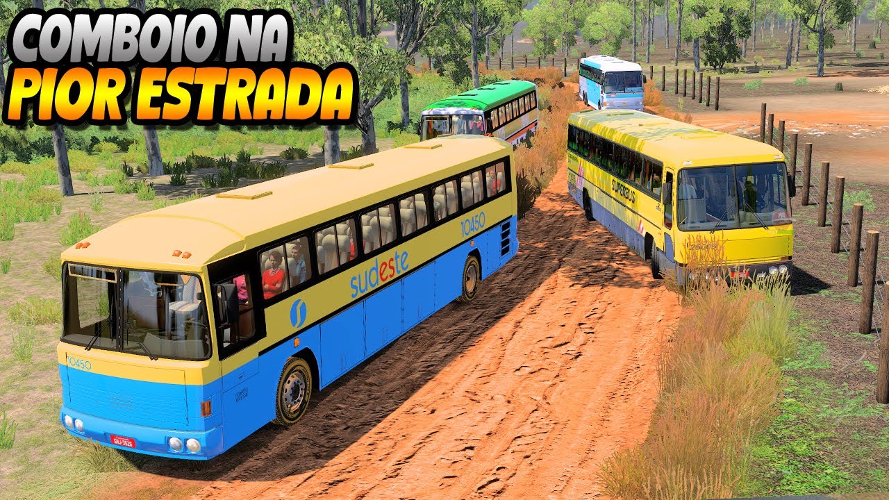 COMBOIO DE ONIBUS NA ESTRADA DE LAMA COM PONTES DE MADEIRA!