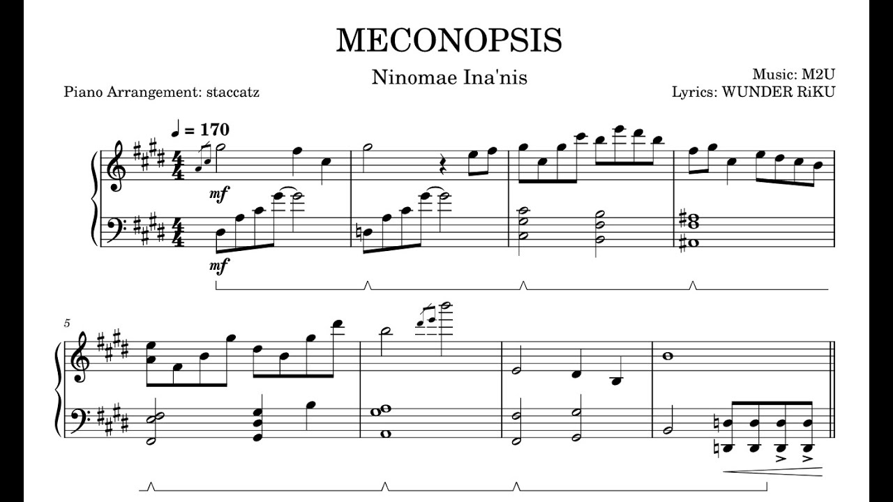 🐙 MECONOPSIS Piano Arrangement