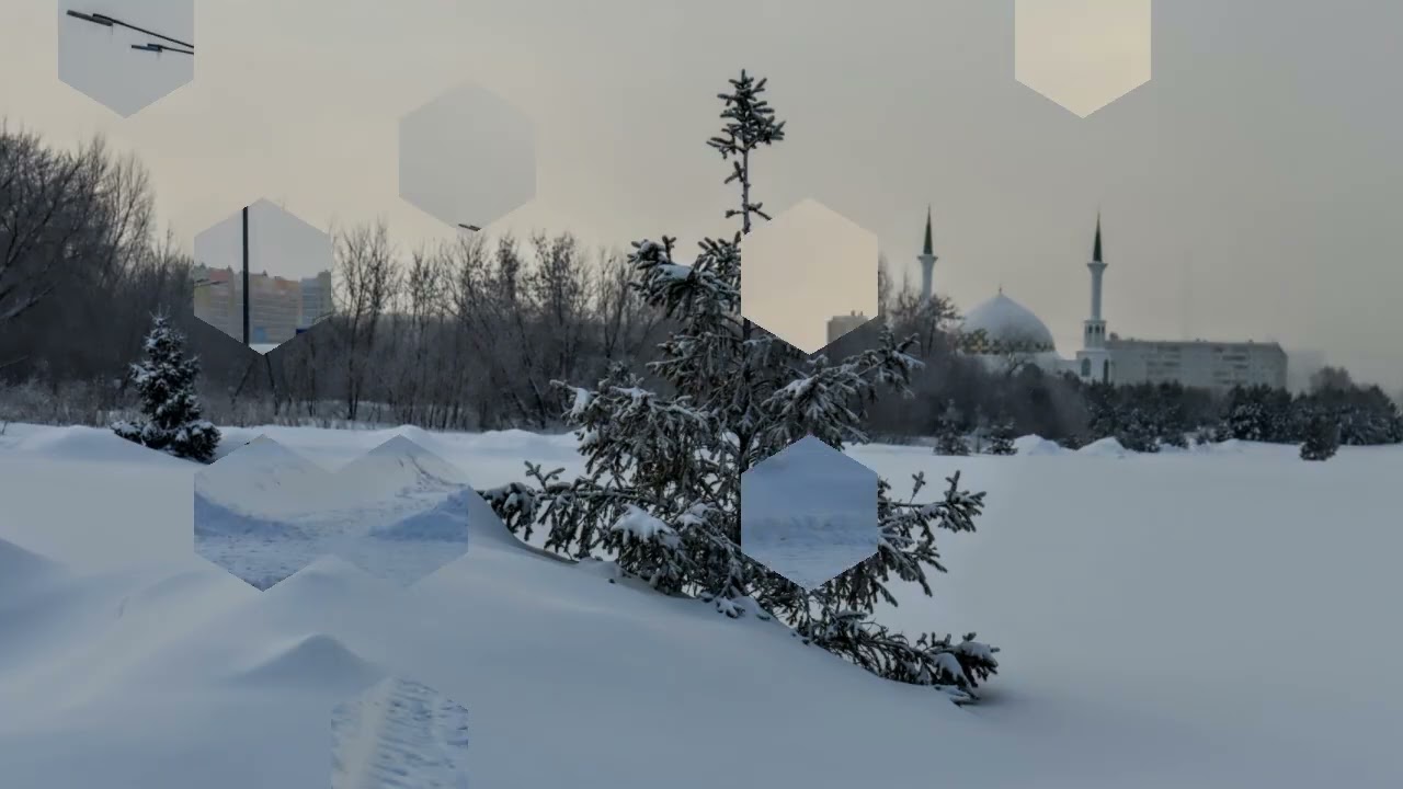 Прогулка по пр.  Комсомольский в - 30 С.   Кемерово