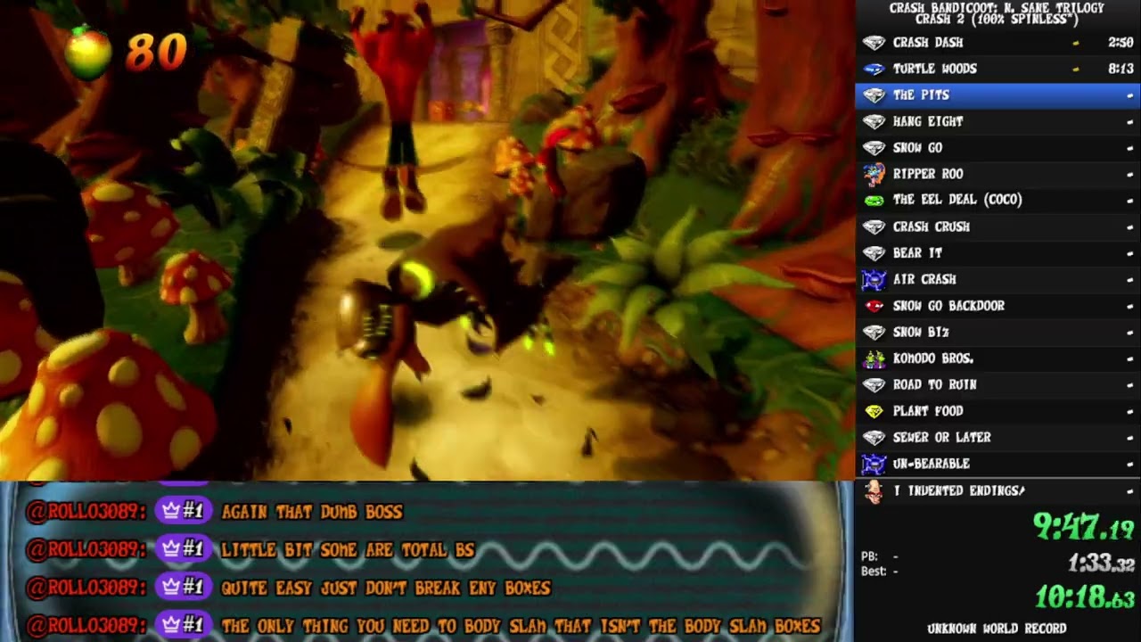 Crash 2 100% Spinless* in 2:51:51 LRT (2:57:12 RTA)