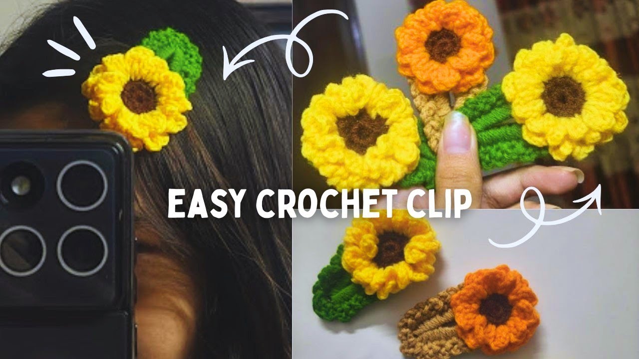 Easy Handmade Crochet Flower Clips Tutorial – Step by Step