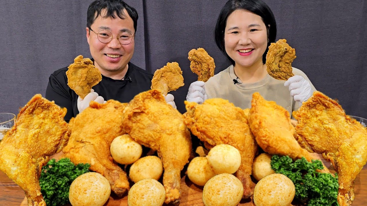 Домашние жареные корейские куриные ножки с сырными шариками