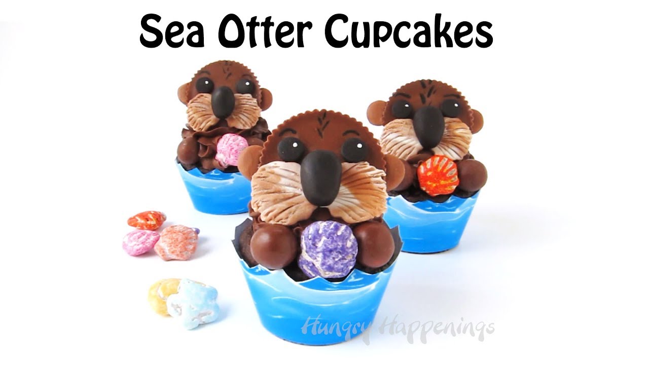 Sea Otter Cupcakes - Finding Dory Party Treats