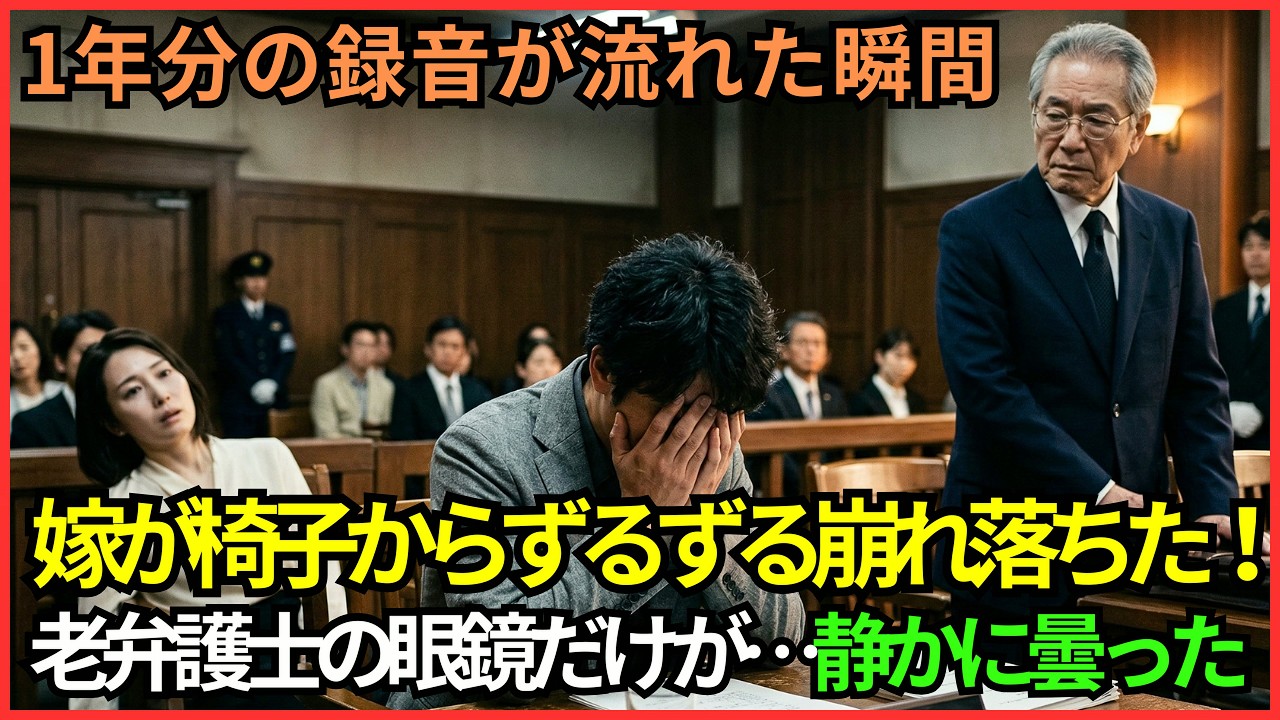 1年分の録音が法廷に流れ始めた瞬間、息子は両手で顔を覆い――嫁は椅子からずるずると崩れ落ち――老弁護士の眼鏡だけが、静かに曇っていった…