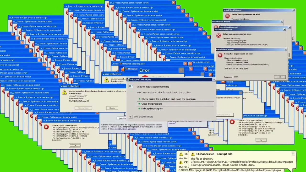 WINDOWS ERROR | GREEN BACKGROUND | NO COPYRIGHT