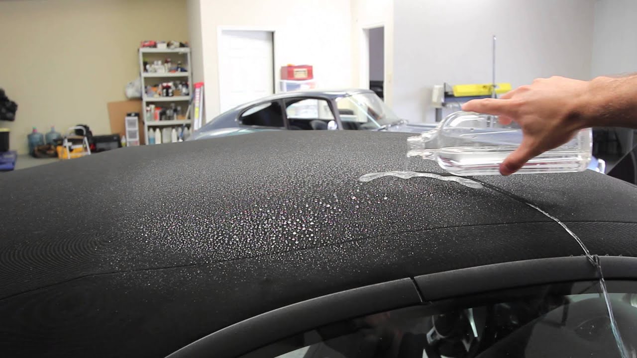 Hydrophobic Fabric Convertible Top Treatment