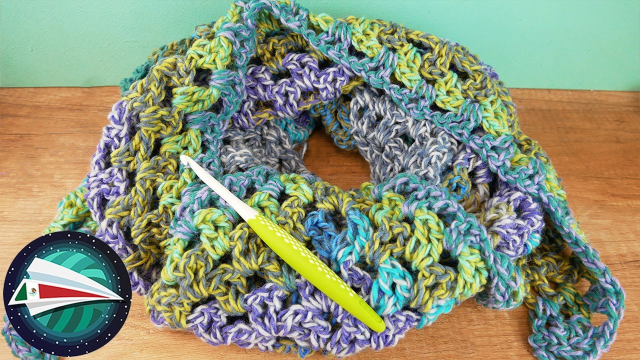 Chal triangular XXL para la primavera | Tutorial muy sencillo tejido con puntos altos