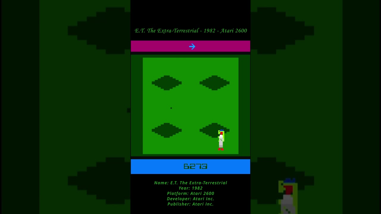 E.T. The Extra-Terrestrial - 1982 - Atari 2600 ( Atari VCS ) ( Shorts ) #atari #atari2600 #atarivcs