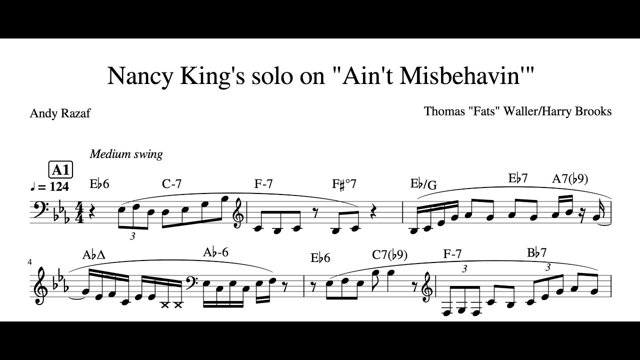 Transcription - #8 Nancy King's solo on 