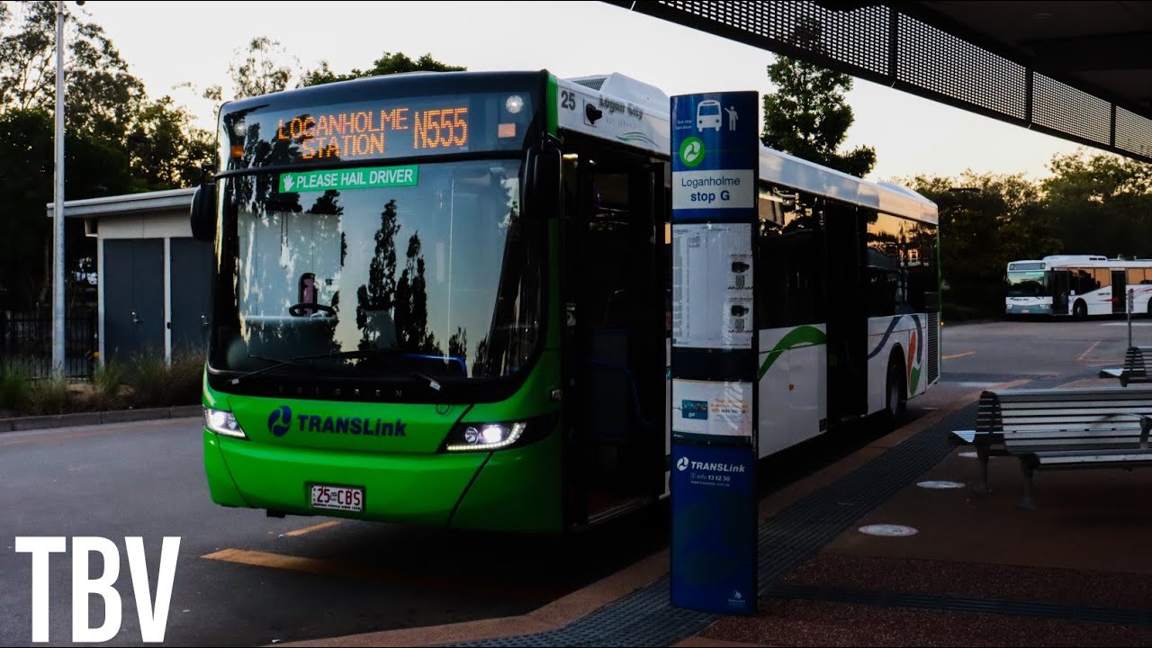 SEQ, AU: N555 OB: Brunswick St Stop 212 (Fortitude Valley) to Loganholme Station
