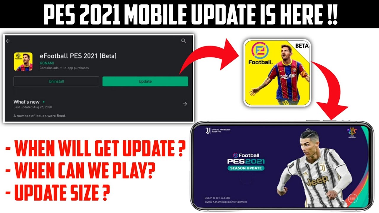 FINALLY PES 2021 MOBILE UPDATE IS HERE | OFFICIAL DETAILS ABOUT UPDATE ,SIZE & REWARDS | PES 2021