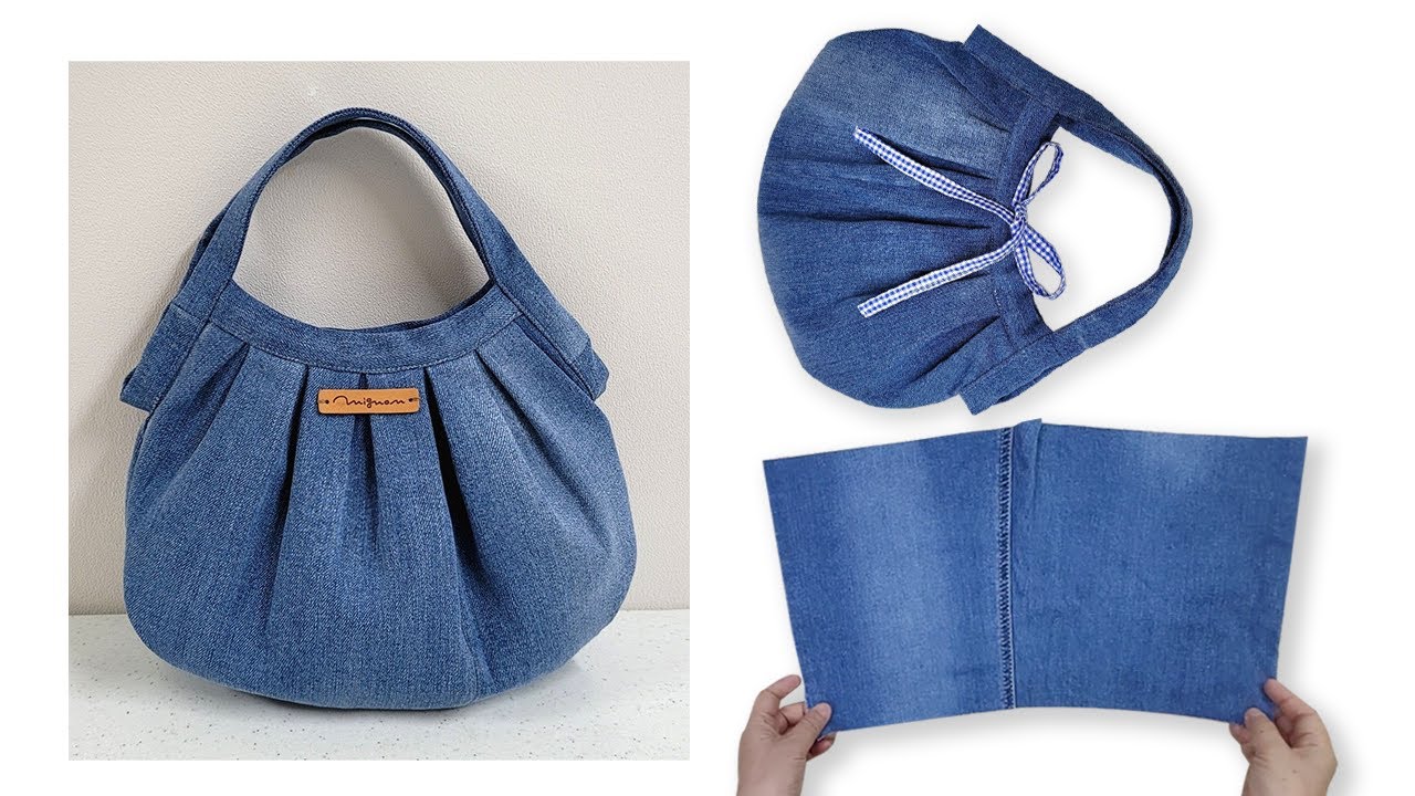 DIY  청바지 조각으로 독특하고 세련된 가방 만들기/Create a unique and stylish bag/청바지 리폼/Upcycling jeans