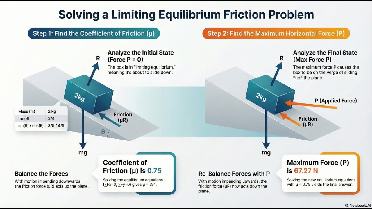 Engg Mechanics | Problem on Friction 14