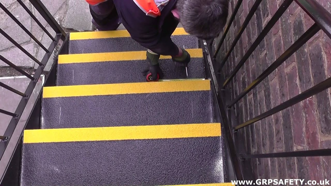 GRP Anti Slip Stair Treads Cover Installation