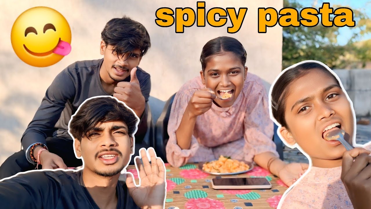Spicy pasta with sister 🤣