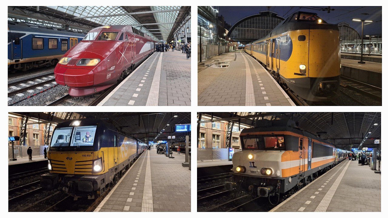 Trains/treinen in Amsterdam centraal 13/02/2026 with the Urlaubs-Express