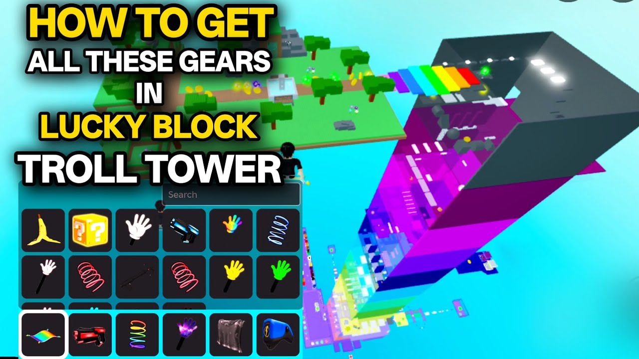 КАК ПОЛУЧИТЬ ВСЕ БЕСПЛАТНЫЕ ШЕСТЕРНИ В LUCKY BLOCK TROll Tower | ROBLOX | (Бесплатные шестерни + ...
