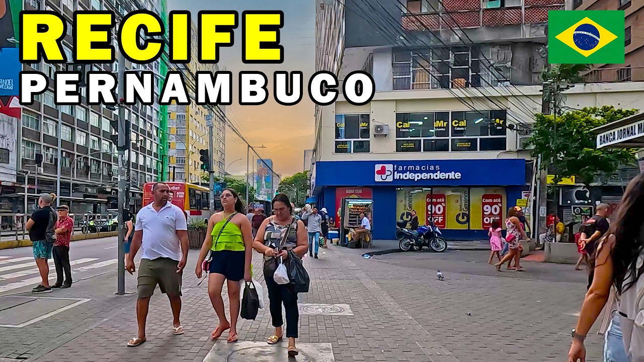 🇧🇷 RECIFE, Pernambuco 4K |🚶‍♀️Caminhada Imersiva Pelas Ruas da Capital Pernambucana🌆