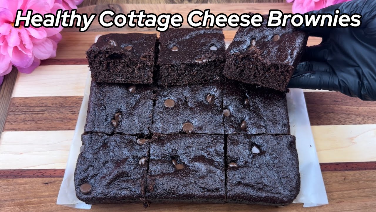 High Protein Cottage Cheese Brownies | Healthy Brownies Recipe (no sugar, no flour, gluten free)