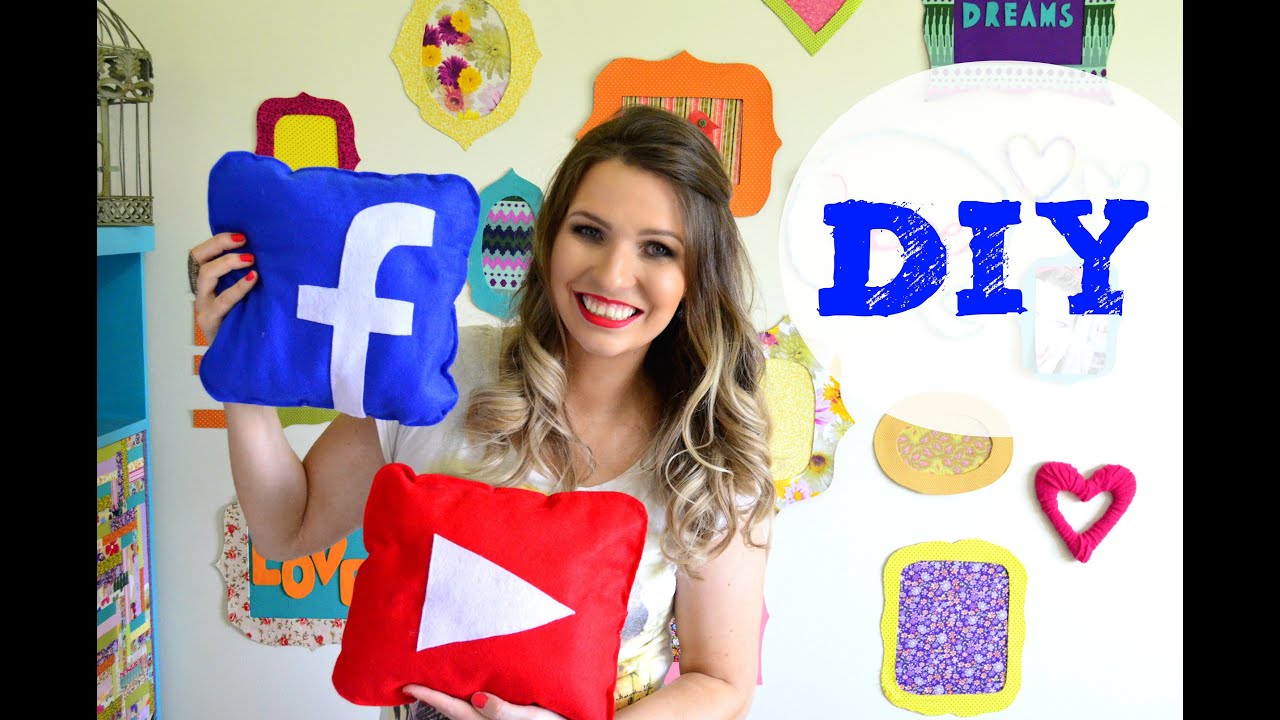 DIY Almofada Youtube e Facebook