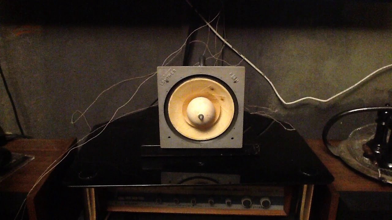 Lowther P4M 1950s resta with speaker cable Holyoke 1950s