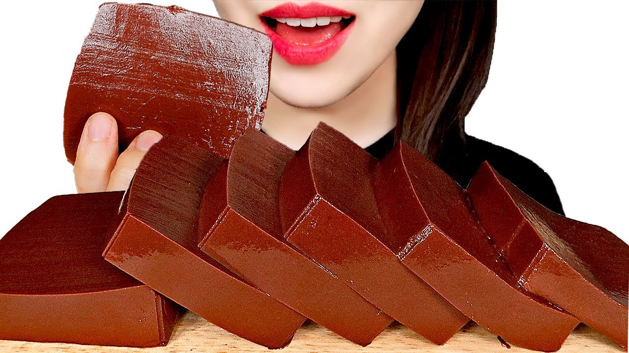 ASMR CHOCOLATE PUDDING MOUSSE CAKE 초코묵 초코푸딩 먹방 레시피 RECIPE MUKBANG EATING SOUNDS ZOEY ASMR