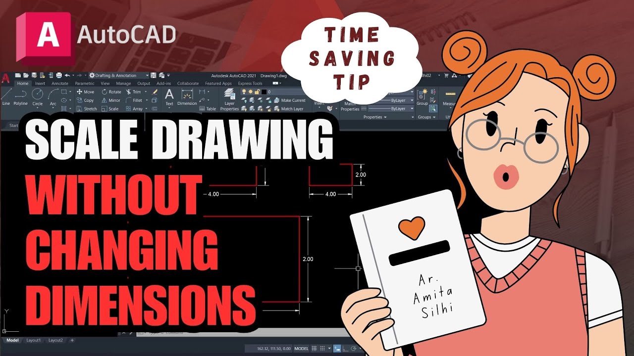 AutoCAD - Scale Drawing without Changing Dimensions | Tips & Tricks