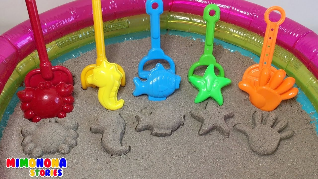 Figuras con arena 🦀🐟  Juegos didácticos para niños ✨ Mimonona Stories