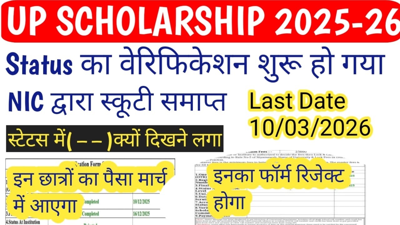 UP Scholarship Status Update 2025-26 | UP Scholarship Latest News Today 2025-26 #upscholarship