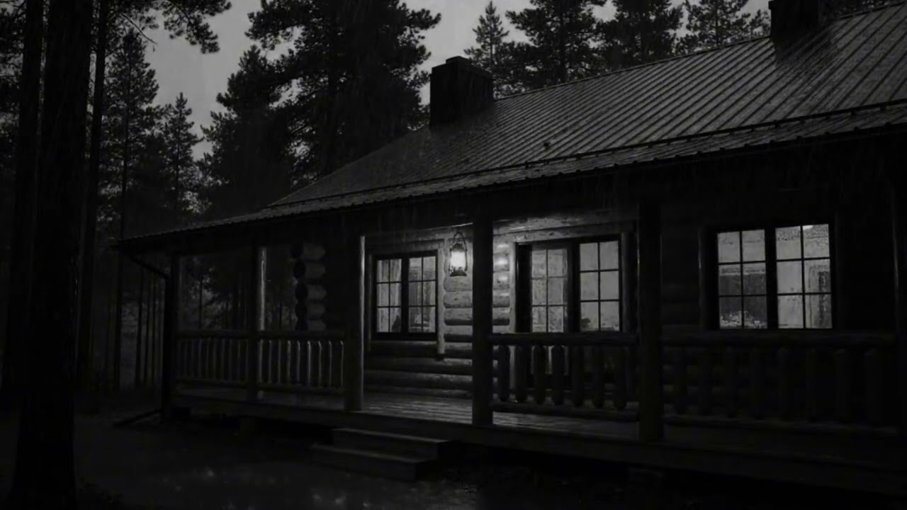 Heavy Rainstorm at Cozy Cabin Porch with Thunder | Deep Sleep Rain Ambience for Calm Rest