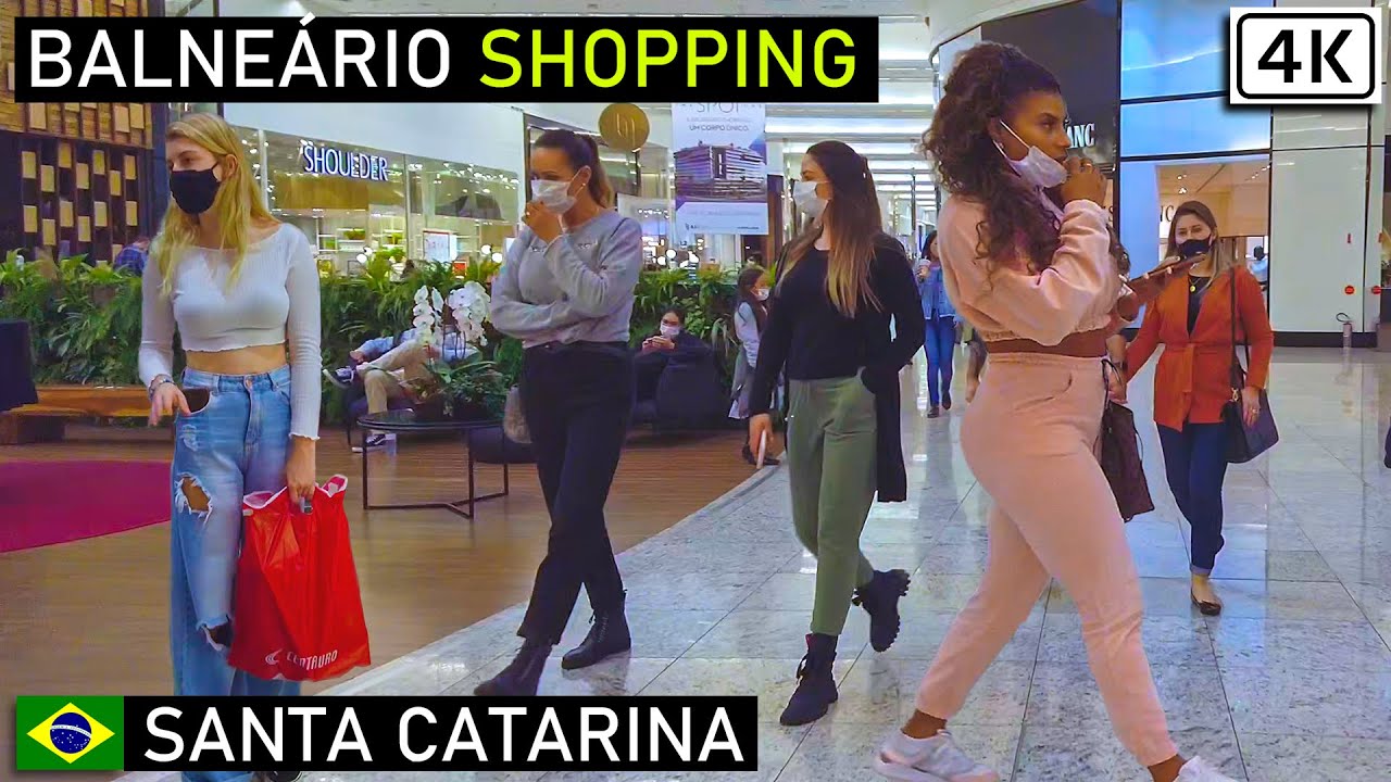 Прогулка по торговому центру Balneário 🇧🇷 Балнеариу-Камбориу, Санта-Катарина, Южная Бразилия 4K 2021