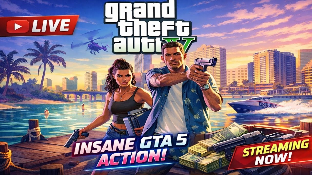 GTA V LIVE  Epic Missions & Police Chases WAR 2