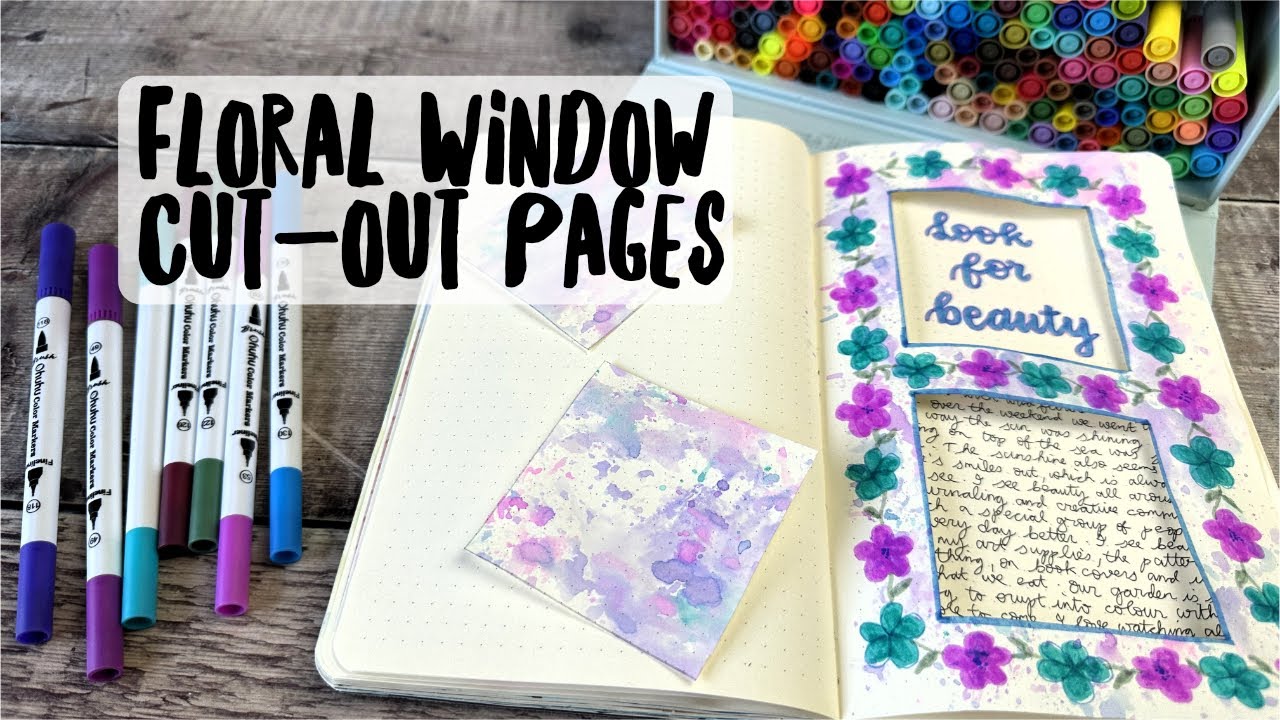Floral Window Cut Out Pages | Ohuhu Brush Pens