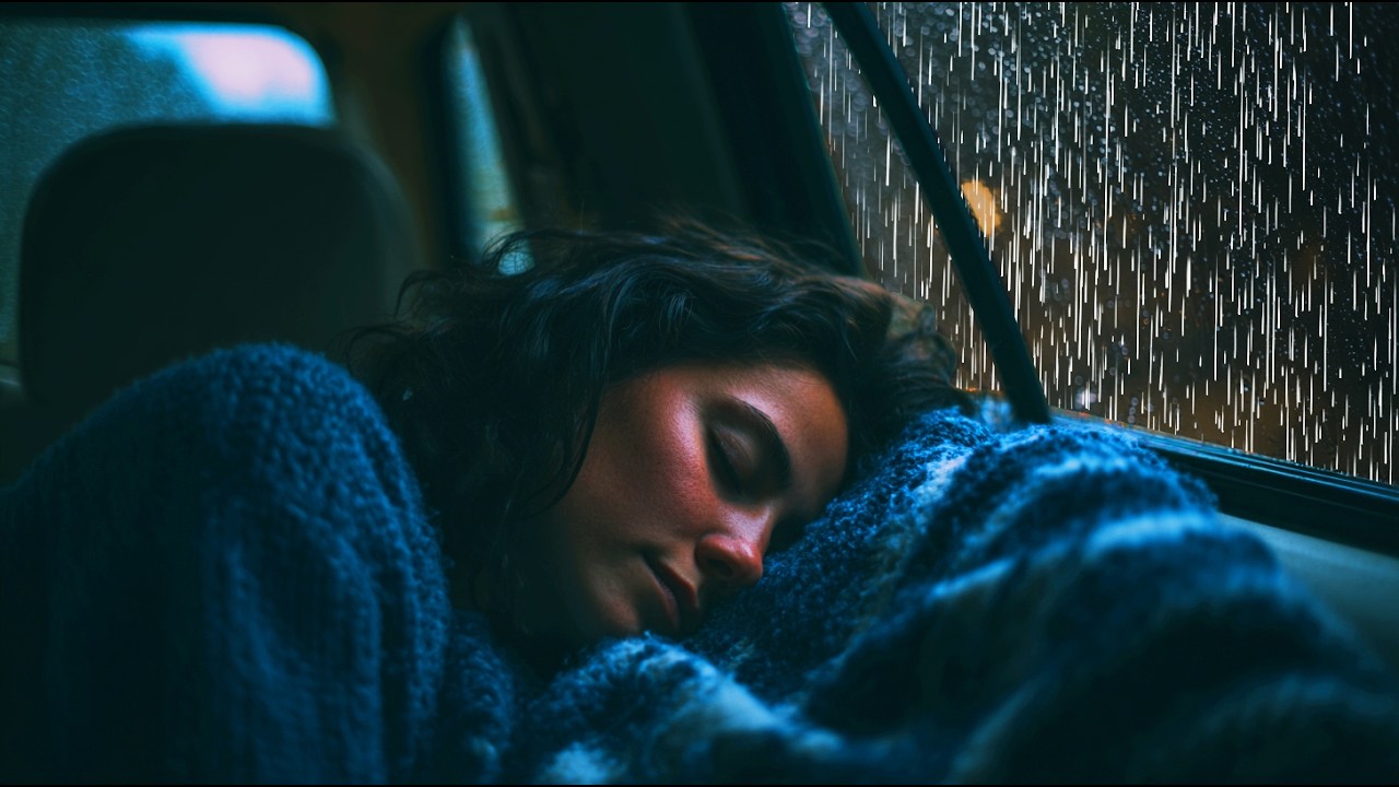 Sleeping in the Car During Heavy Rain – Cozy Rain Sounds for Sleep and Relaxation