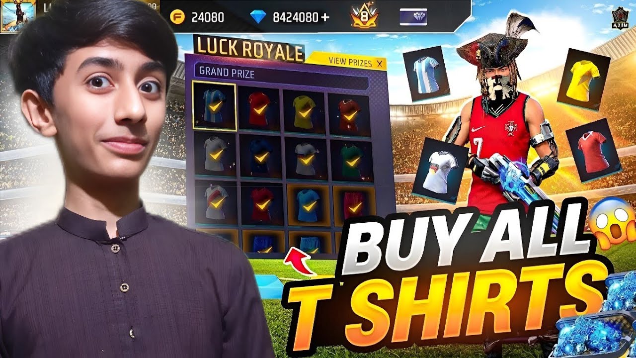 I BOUGHT ALL T-SHIRTS In The New Free Fire Football Event 😱