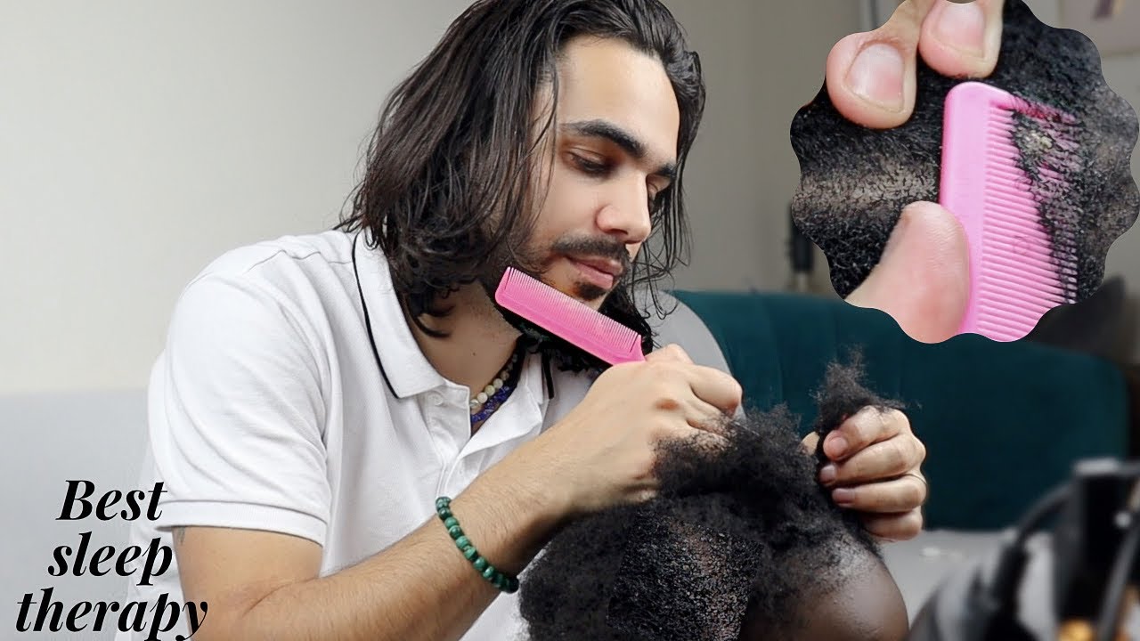 ASMR | Best Scalp Dandruff Scratching on Afro Hair for GOOD SLEEP