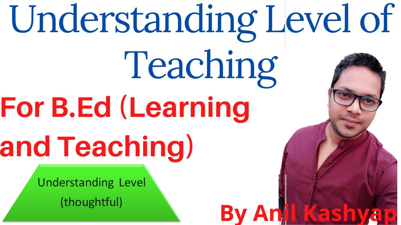 Understanding Level of Teaching |For B.Ed (Learning and Teaching)| By Anil Kashyap