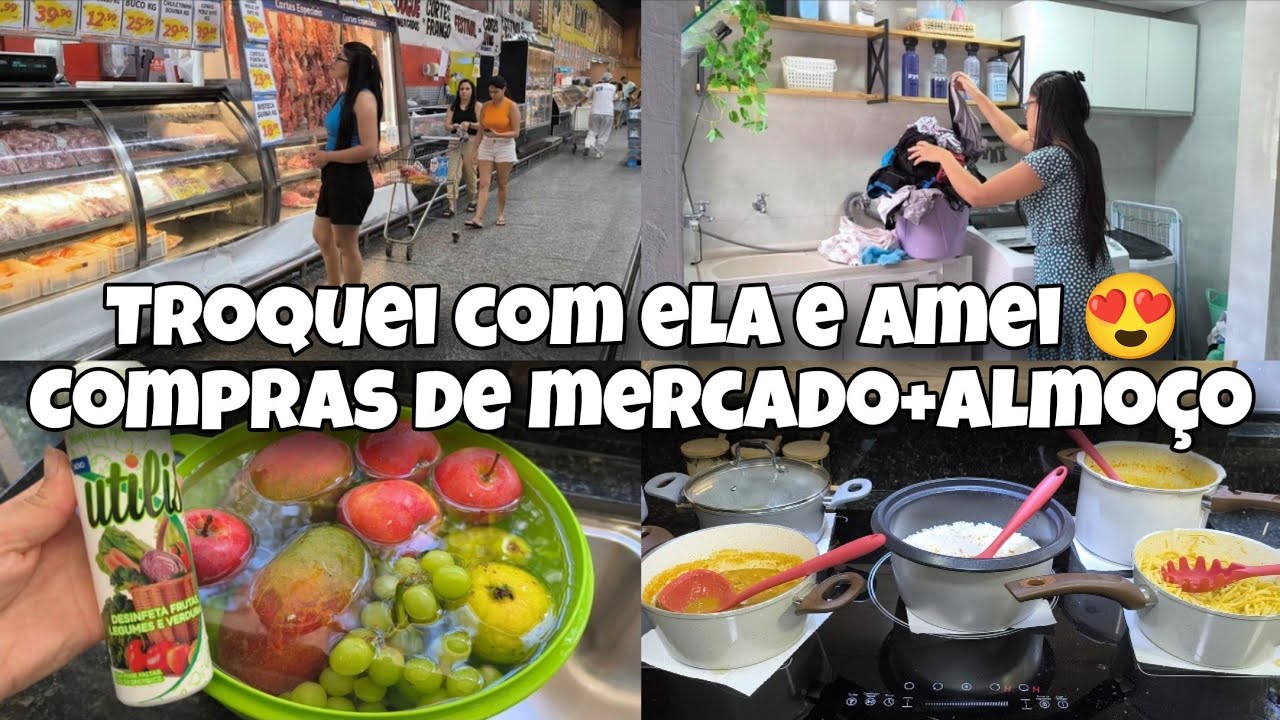 TROQUEI E AMEI 😍AGORA SIM VOU USAR | COMPRA DE MERCADO | ALMOÇO FRESQUINHO | LAVEI ROUPAS