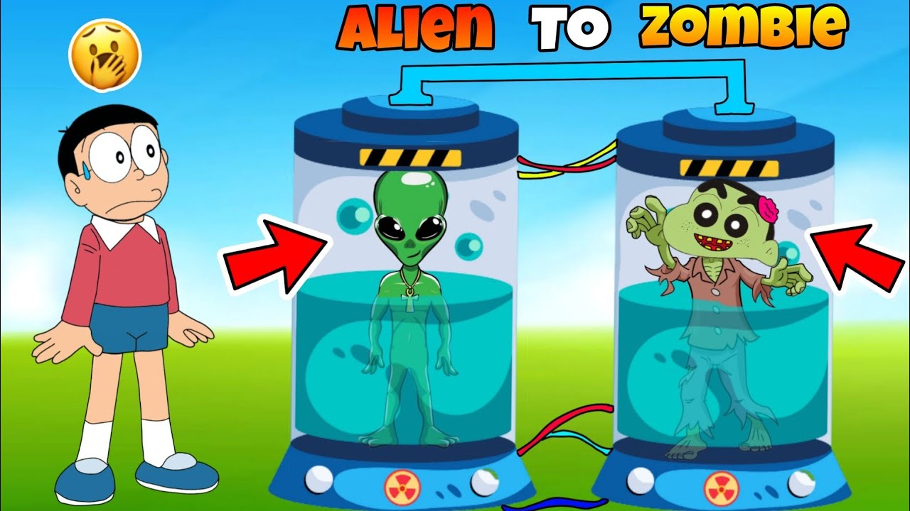 Nobita Experiment Zombie Shinchan & Alien Shinchan 😱😱 | Shinchan And Nobita Game | Funny Game